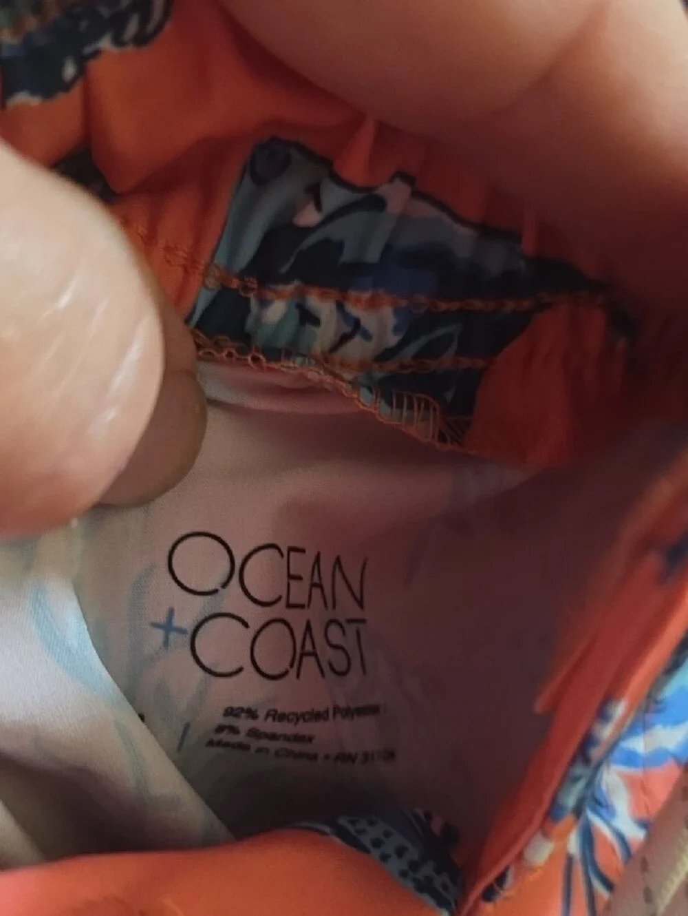 Men's Coral Blue Tropical Swim Trunks
